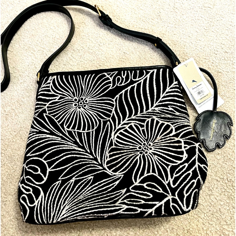 NWT Tommy Bahama Embroidered Hibiscus Crossbody